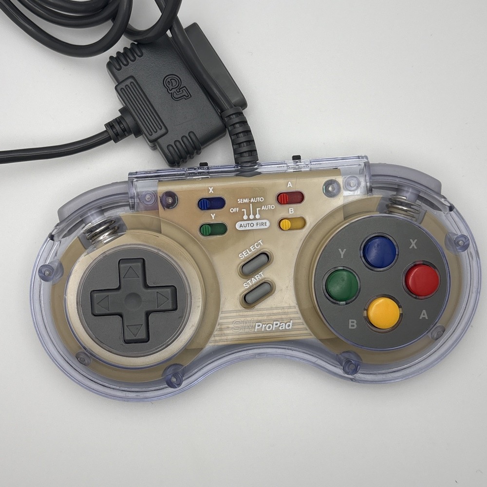 Super Nintendo SN ProPad Turbo Controller SNES Interact Clear Gold
